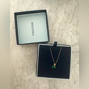 LUCY WILLIAMS SQUARE MALACHITE NECKLACE